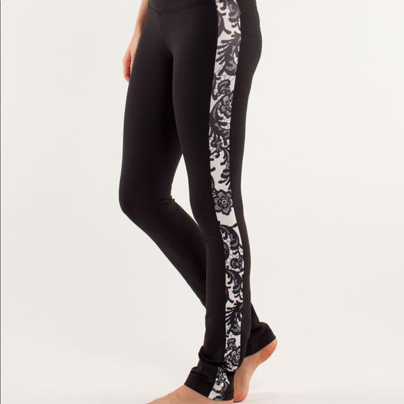 Size 4 Lululemon Side Angle Pant Black lace - Picture 2 of 5